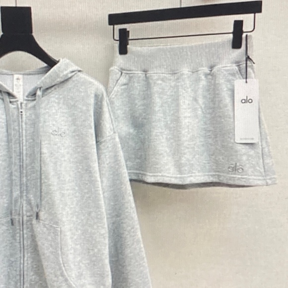 ALO Yoga Gray Hoodie and Skirt Set - Picture 3 of 6